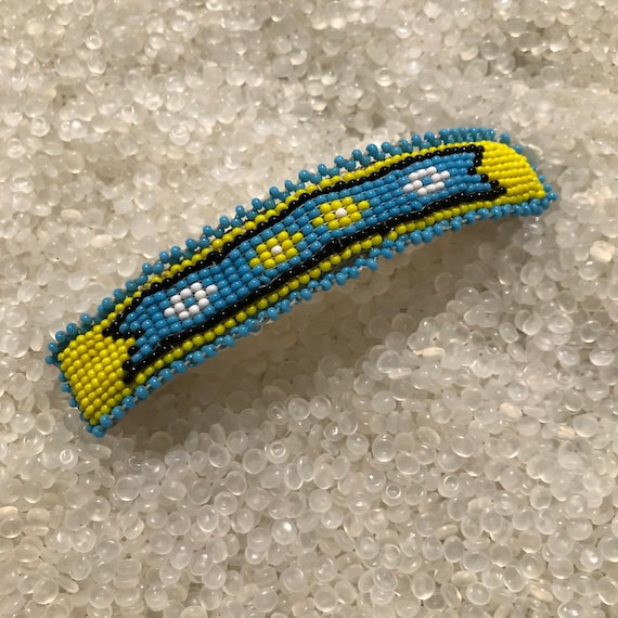 Vintage barrette, Native American style , hand be… - image 1