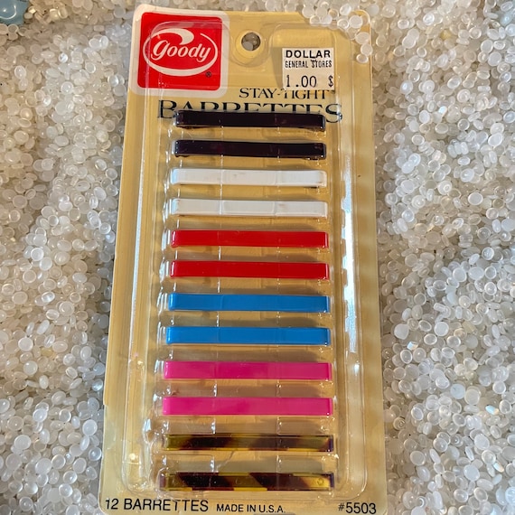 vintage hair barrettes,  original package ,  1975 