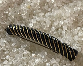 French Onyx Handmade 3 Inch Long Hair Barrette Gold With No  display picture 1