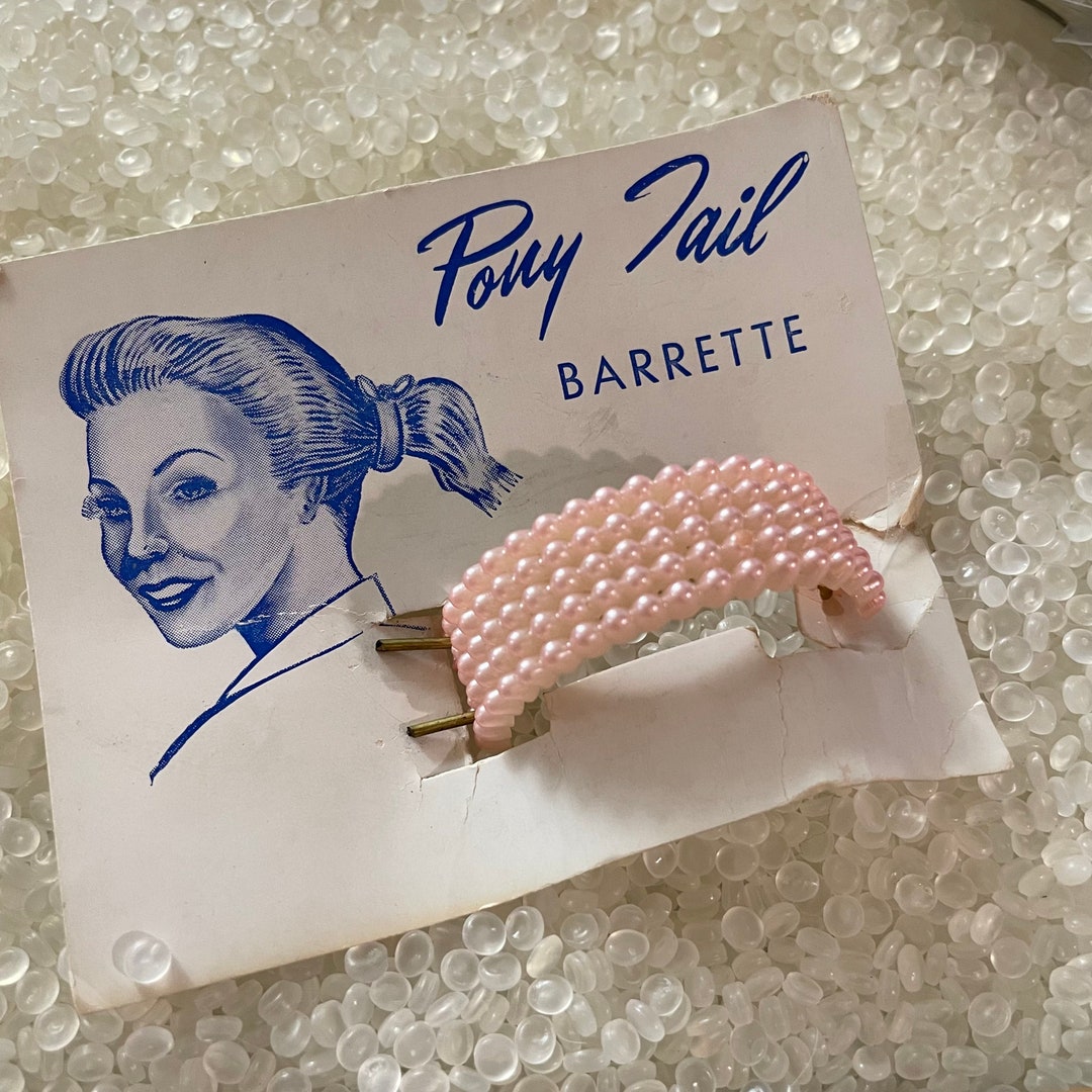Vintage Hair Barrette Ponytail Clasp Still on It Original Etsy