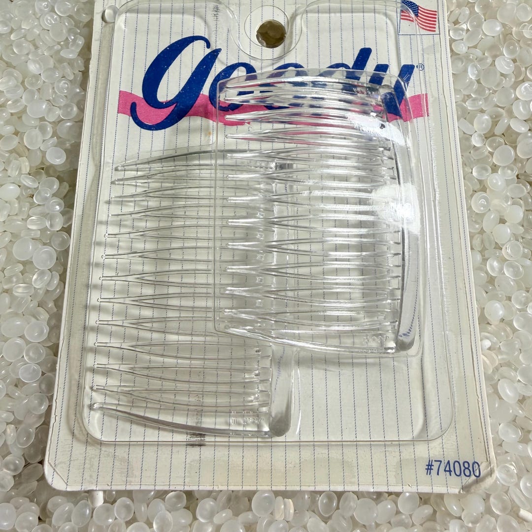 Vintage Hair Comb, Still on Card, Vintage 1990 Combs, Clear Combs , Set ...