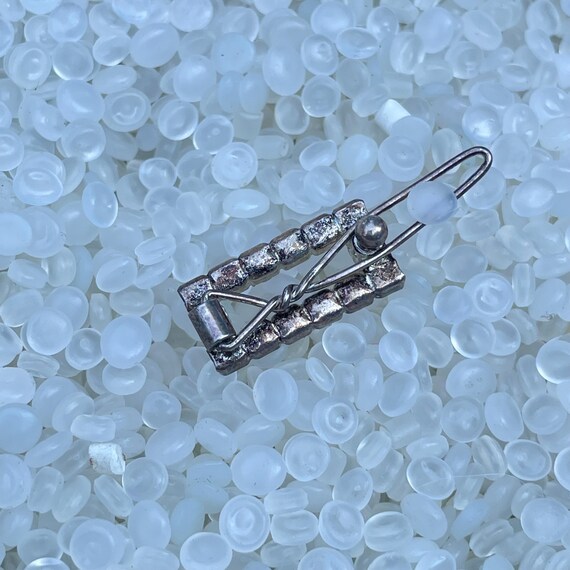 Tiny barrette, Rhinestone barrette,rectangle barr… - image 3