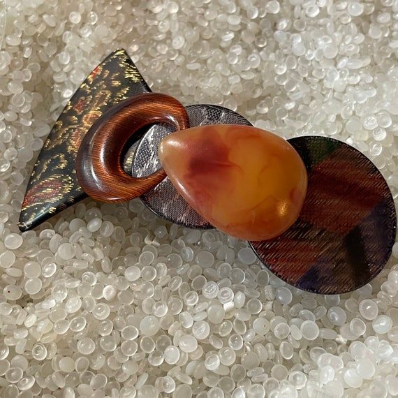 Vintage 1980s Hair Clip Barrette , Multi Shape , Lucite  display picture 3