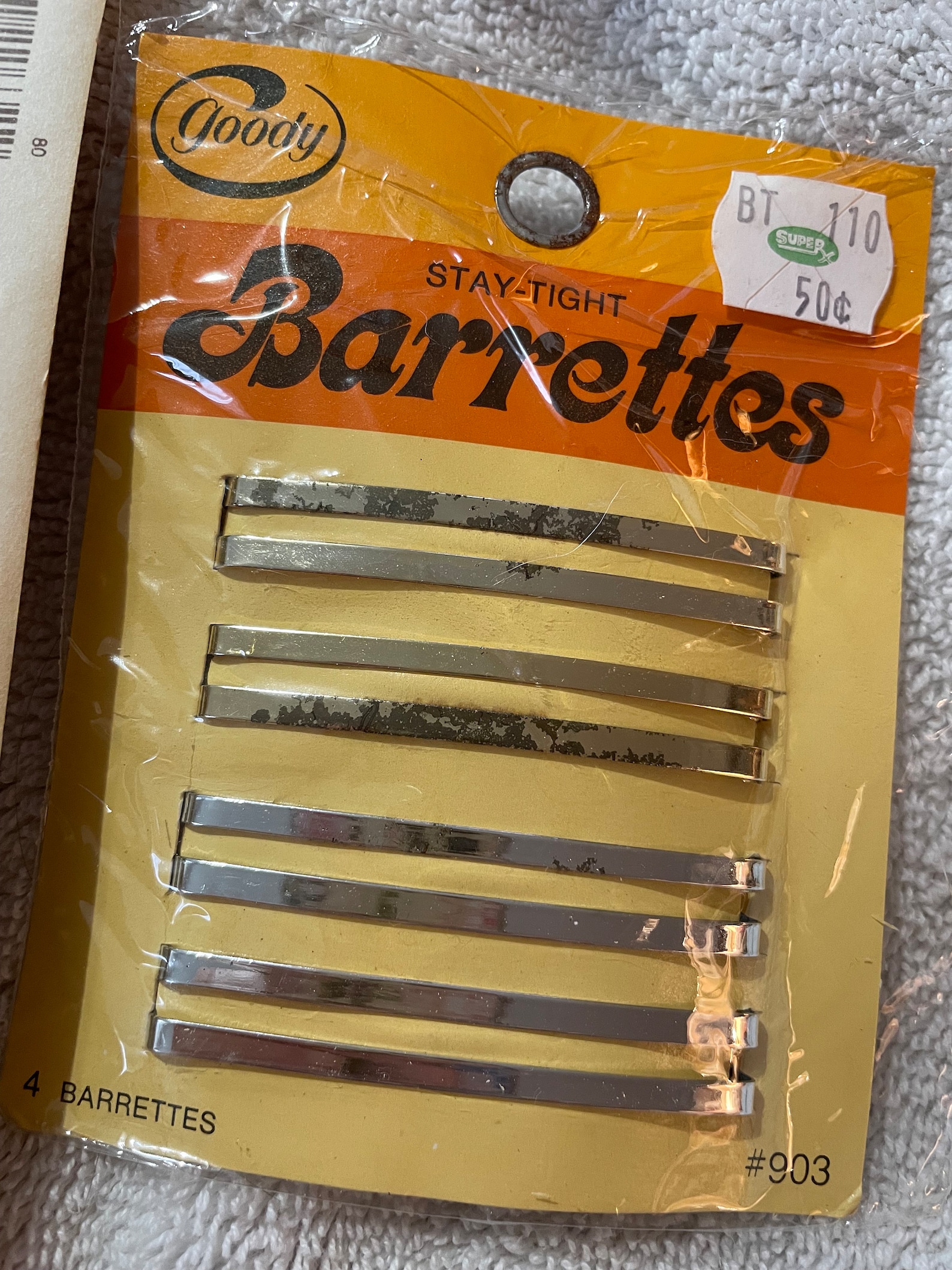 1980's Barrette, Ribbon Barrettes, NEVER USED ,goody Barrette, Yellow ...