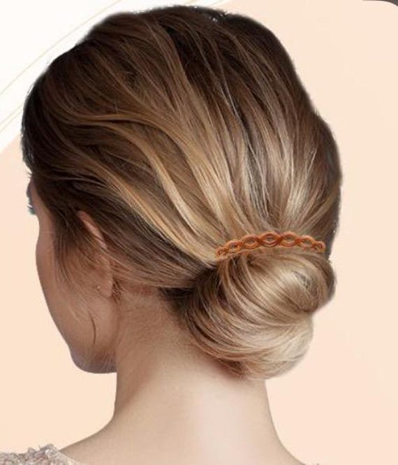 Antique tortoiseshell comb, paste rhinestone, hai… - image 7