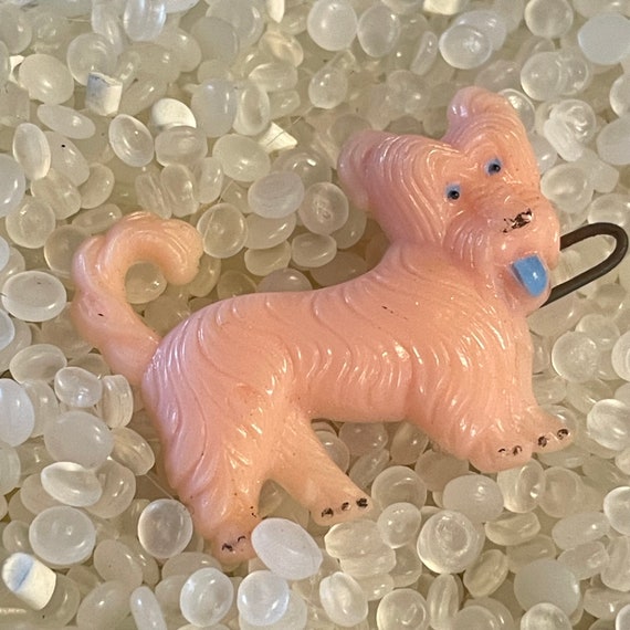 vintage barrette,  little  pink  dog, scottie dog, dog barrette, vintage children ,  old barrette ,lp1