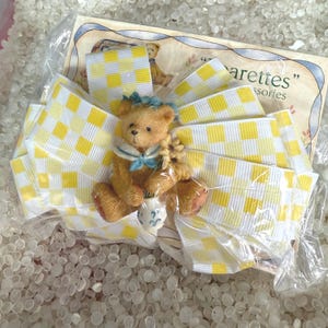 Cherished Teddies VINTAGE set Of Hair "Bearettes", chunky barrette, cottage style