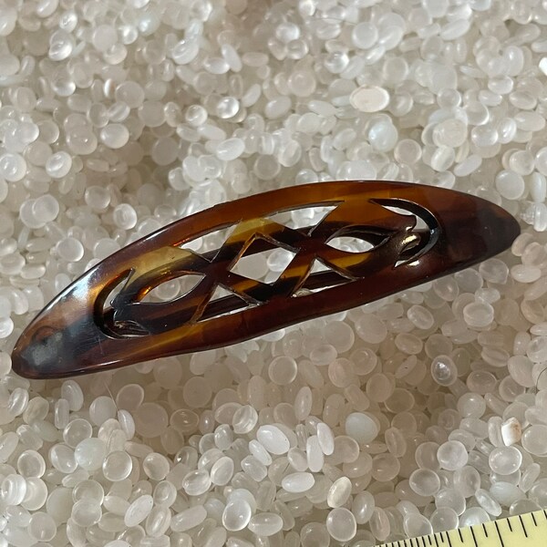 Pasador vintage, color carey, pasador marrón largo,