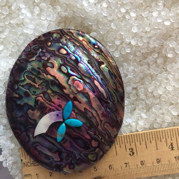 vintage  hair barrette , 1970s barrette, abalone … - image 5