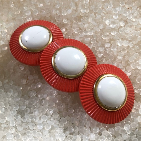 vintage barrette, red and white barrette, vintage… - image 3