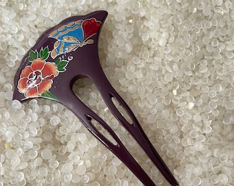 Art Deco Celluloid Fan Hair Comb Mantilla Large Ornate With  display picture 1