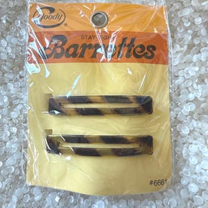 goody stay tight, vintage barrette,1 pair, Stay tight barrettes, striped gold and brown,vintage 1975 goody barrettes,USA made