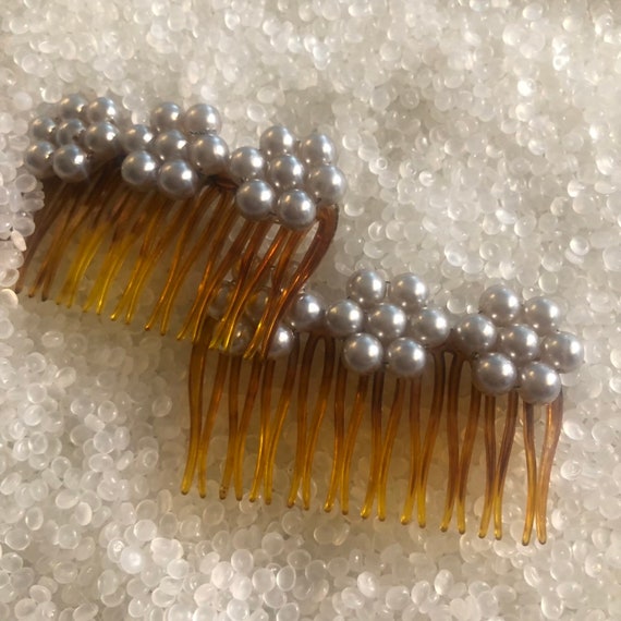 Vintage  comb,  pearls flowers,  bridal hair some… - image 3