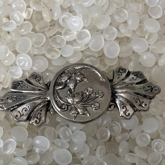 vintage barrette   silver,  elaborate style , pre… - image 2