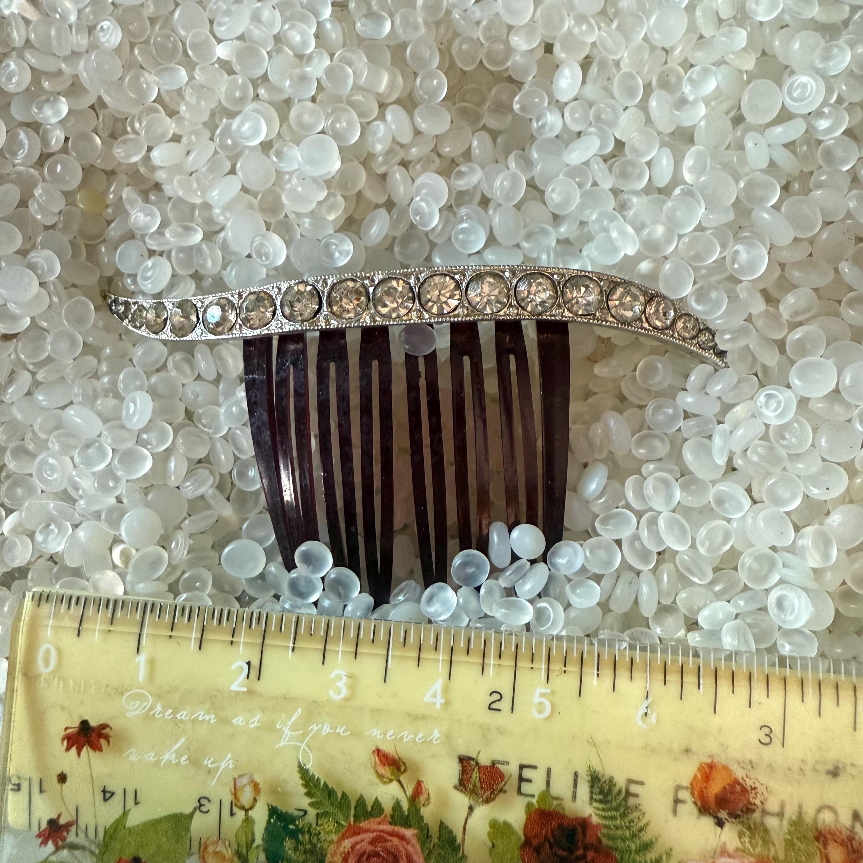 Vintage Comb ,wave Comb, Rhinestone Comb , Rhinestones Top  display picture 2