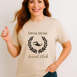 Swim Mom Social Club T-Shirt – Swim Team Mom Tee – Swim Meet Shirt for Mom - Swimmer Mom Tshirt - Gift for Swimmer Mom - Swimmer Silhouette