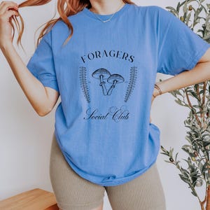Mushroom Shirt, Forager Social Club, Forager Mushroom Tee, Wild Food Herbology Shirt, Nature Inspired Mycelium T-shirt, Botanical Art Shirt