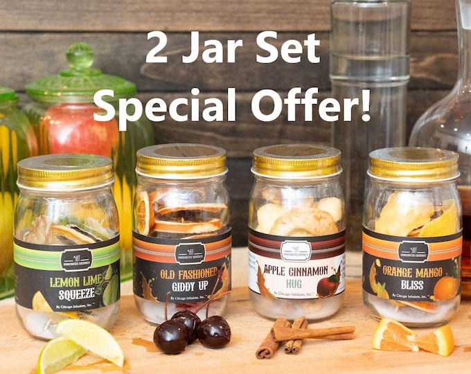 DIY Cocktail Infusion Kit: 2 Jars, Old Fashioned & Flavors