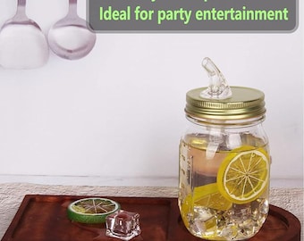 Mason Jar Spout Lid: Cocktail Infusion Pour Spout, BPA-Free