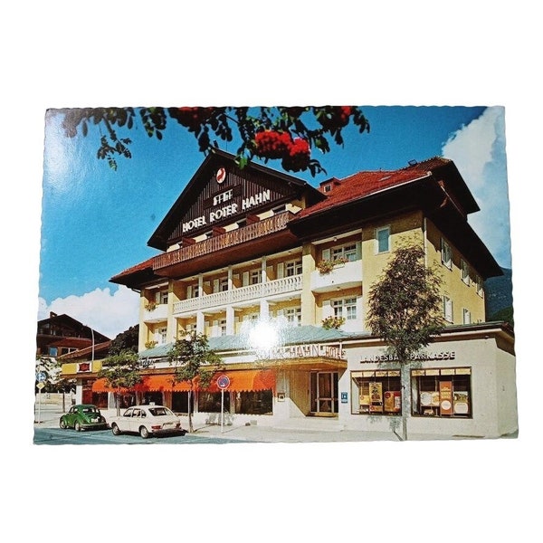 Hotel Roter Hahn Garmisch Germany Photo Postcard Color Vintage Unposted