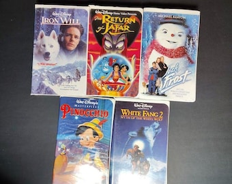 Lot 5 VHS Children's Movies Tapes Clamshell Cases Most Disney