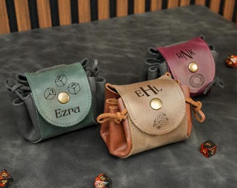 Borsa per dadi da tavolo personalizzata: custodia in pelle per dadi di Dungeons and Dragons