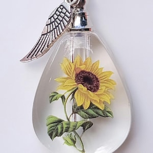 Sunflower Cremation Ash Urn Tiny Bottle Necklace Cremation Jewelry