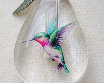 Hummingbird Cremation Jewelry Crystal Bottle Urn Necklace for Ashes Sterling Silver Chain Sympathy Gift DIY