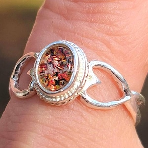 Vintage Love Heart Cremation Ash Ring Glass Handmade Bali Sterling Silver Urn