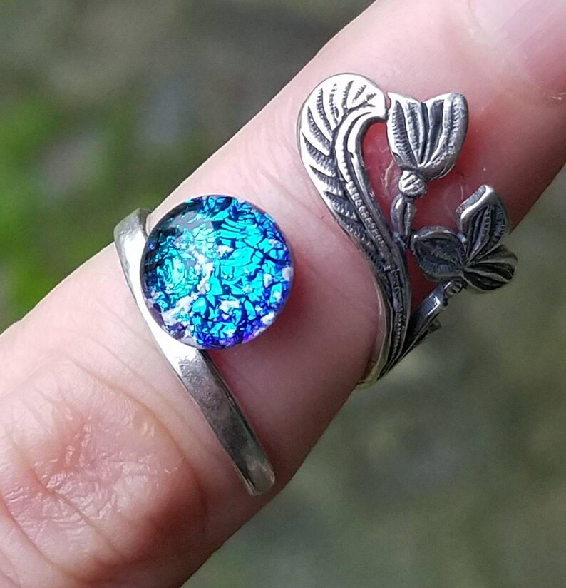 4 Styles Cremation Rings Ashes InFused Glass Sterling Silver Adjustable One Size Fits All Pet