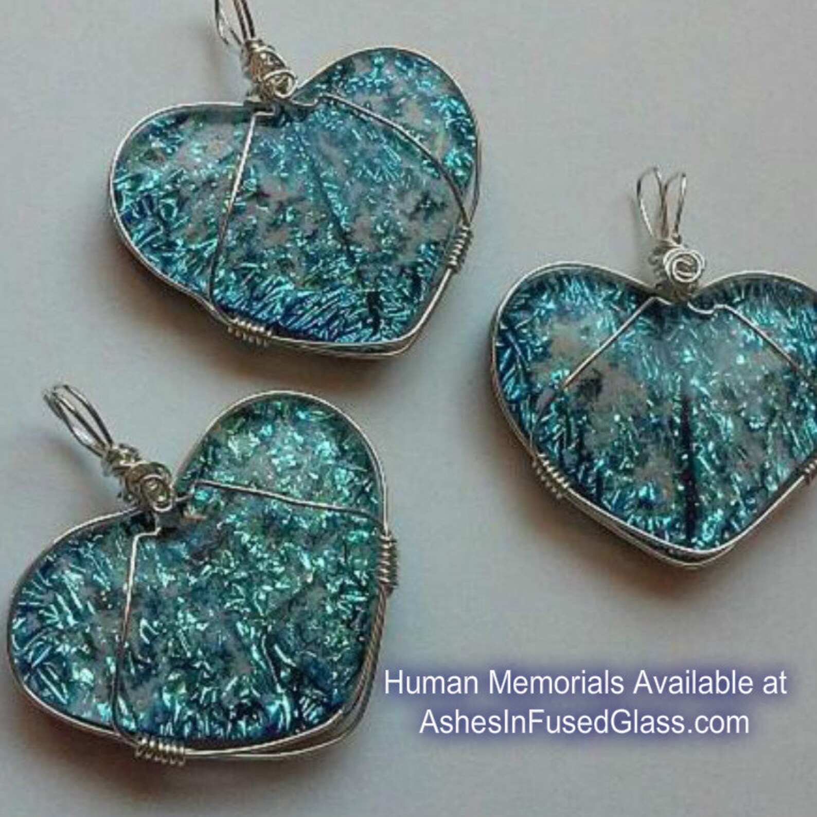 Glass Heart Cremation Ash Jewelry Ashes InFused Glass Pet Etsy