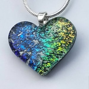 Mini Glass Heart   Handmade Ashes InFused Cremation Jewelry Urn Sterling Silver