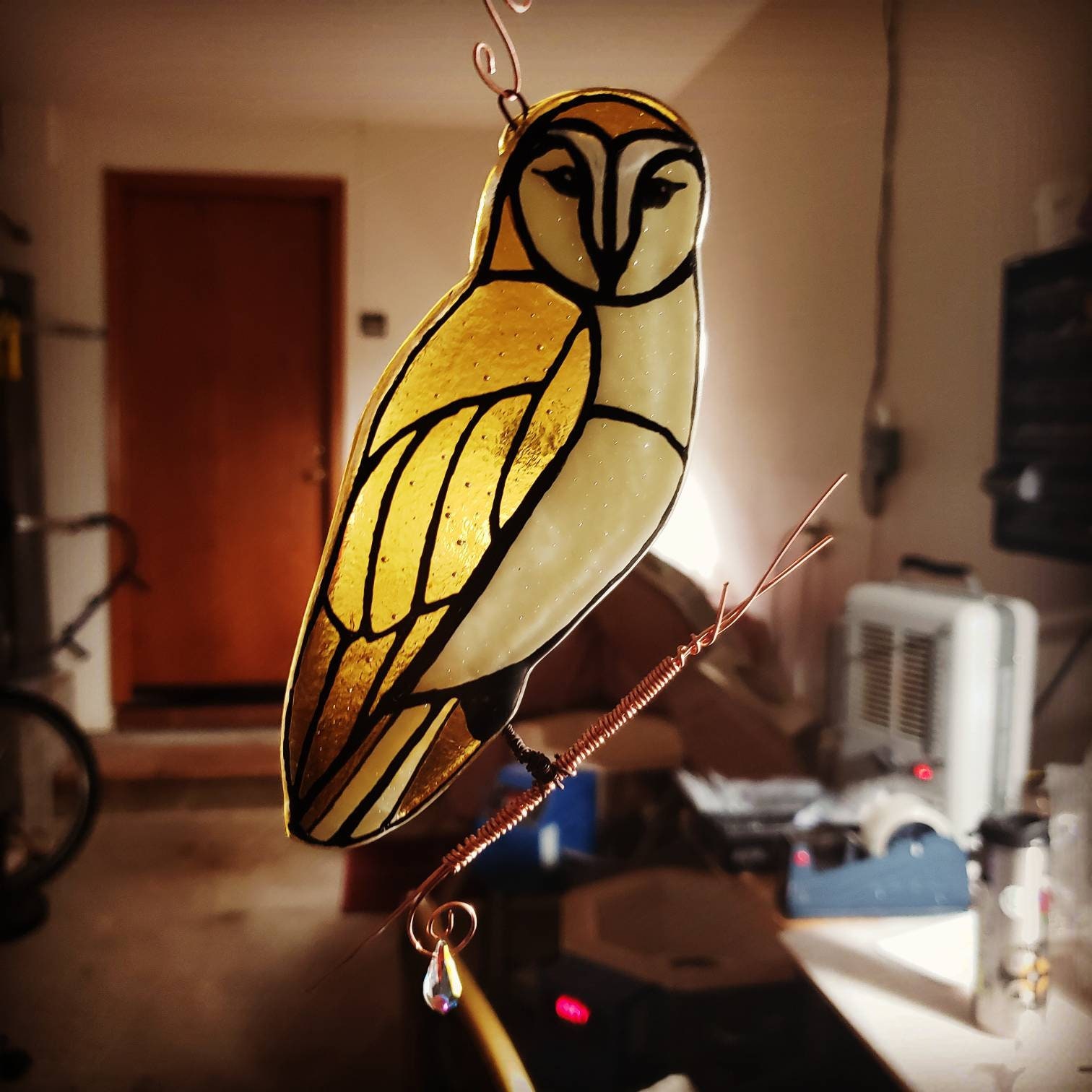 Owl Cremation Urn Sun Catchers Ashes in Glass Memorial 7inch Etsy