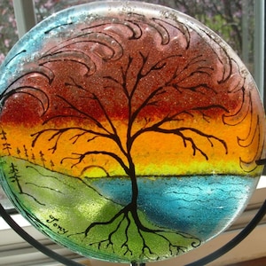 5 inch Glass Cremation Keepsake Tree of Life Candle Displays Memorial Pet Urns