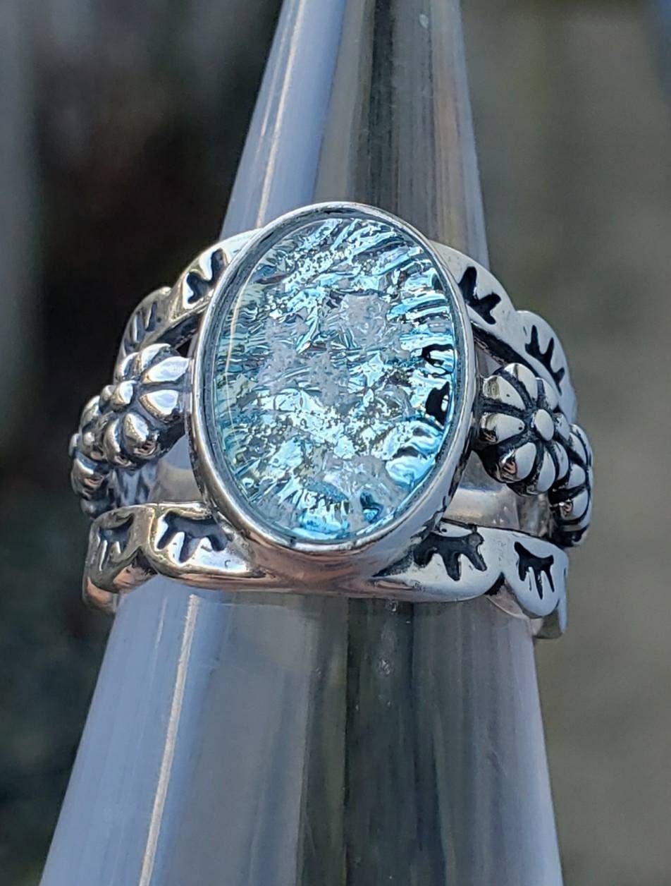 Daisy Flower Cremation Jewelry Ring Sterling Silver Ashes Etsy