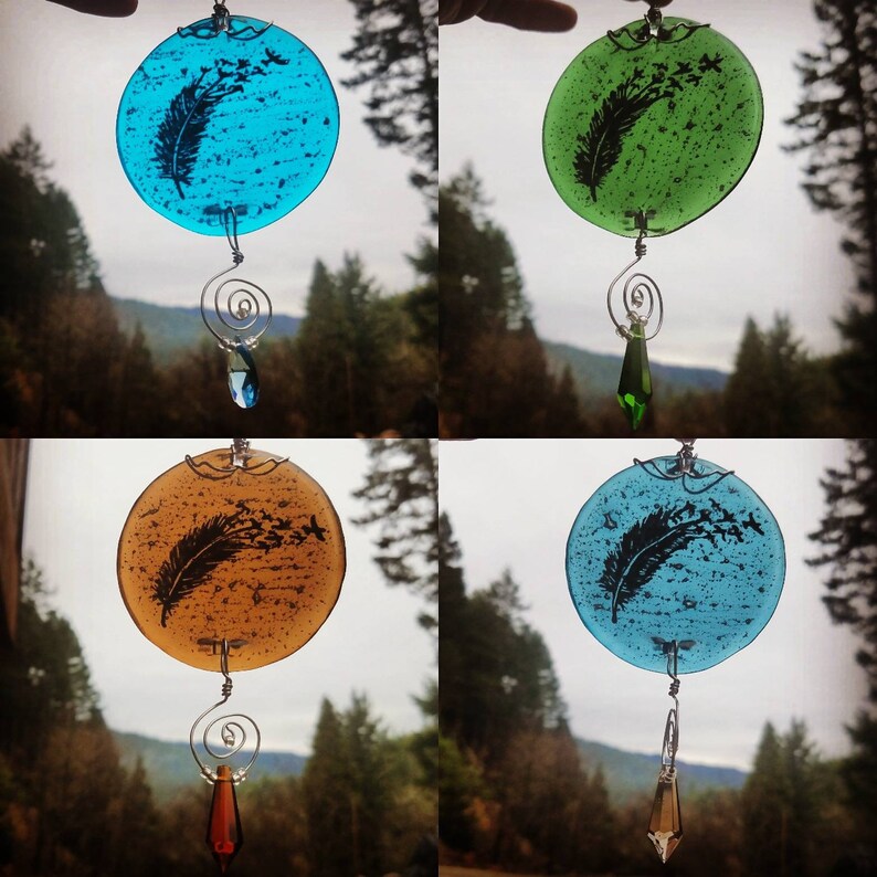 Sun & Moon Cremation Ashes Infused Glass Sun Catcher Memorial Etsy