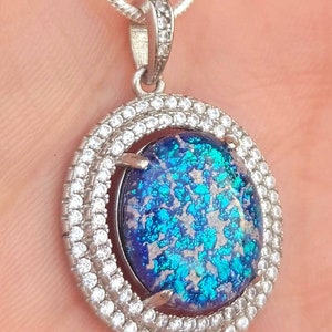CZ Halo Pendant Cremation Ashes in Glass 14x12mm Sterling Silver Sympathy Gift Urn Jewelry