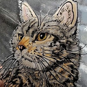 Glass Cat Dog Portraits Cremation Ashes In Glass Candle Display Urn Pet Memorial Custom Designs
