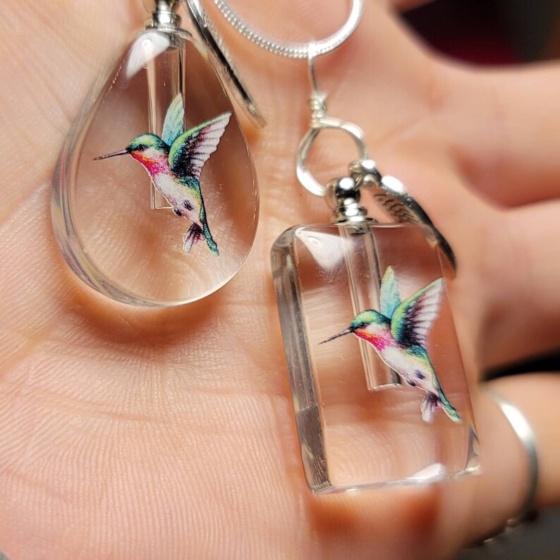 Hummingbird Cremation Jewelry Crystal Bottle Urn Necklace for Etsy