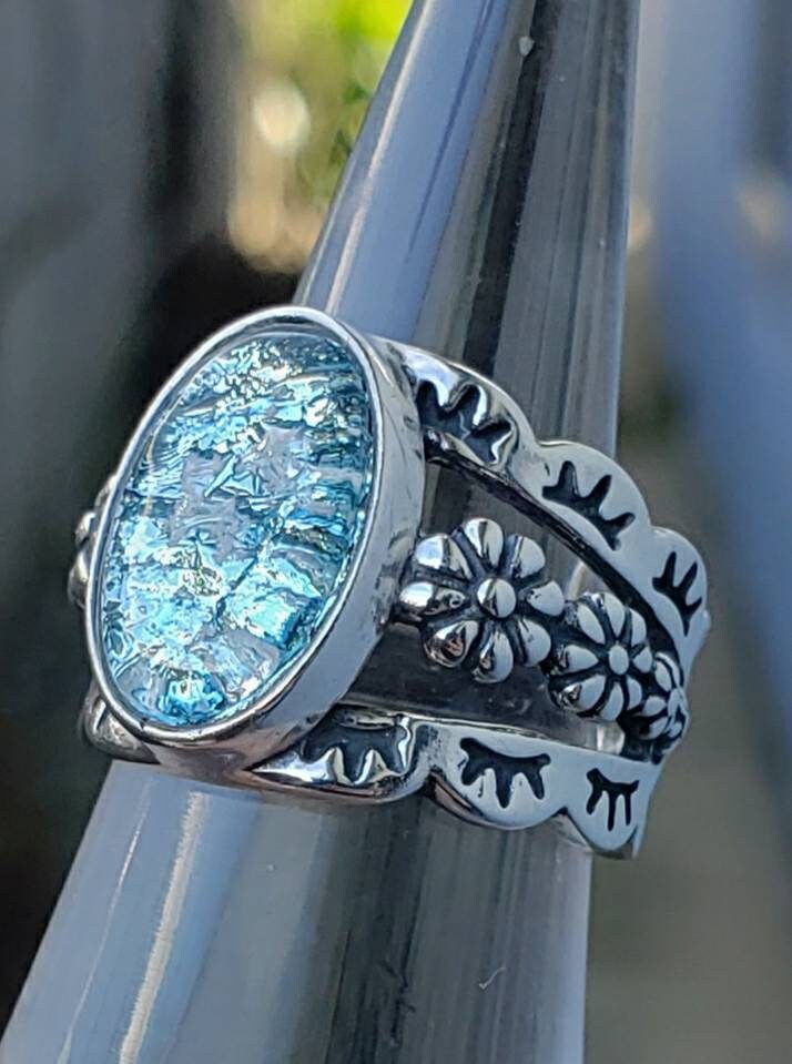 Daisy Flower Cremation Jewelry Ring Sterling Silver Ashes Etsy