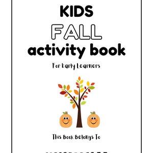 Fall Preschool Activity Pack - Etsy