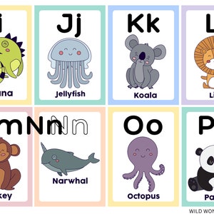 Animal Alphabet Flashcards - Etsy