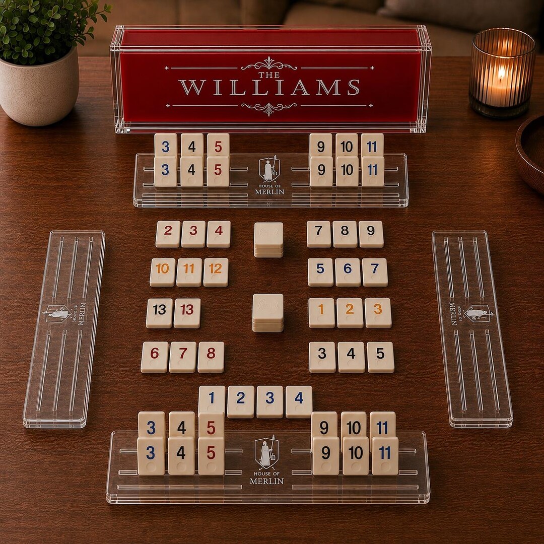 Personalized Rummikub Box Set | Custom Acrylic Game Night Organizer, 4 ...