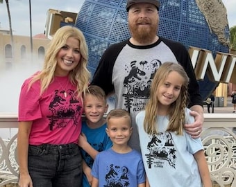EPIC ADVENTURES AHEAD (No Personalization) // Unisex Tee - Universal Studios Family Vacation Shirts, Family Matching T-Shirt, Castle, Wizard
