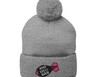 BOMBSHELL MOM // Embroidered Knit Beanie