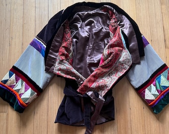 Bespoke. Hand Tailored Art To Wear One Of A Kind Silk Coat Of Many Colors