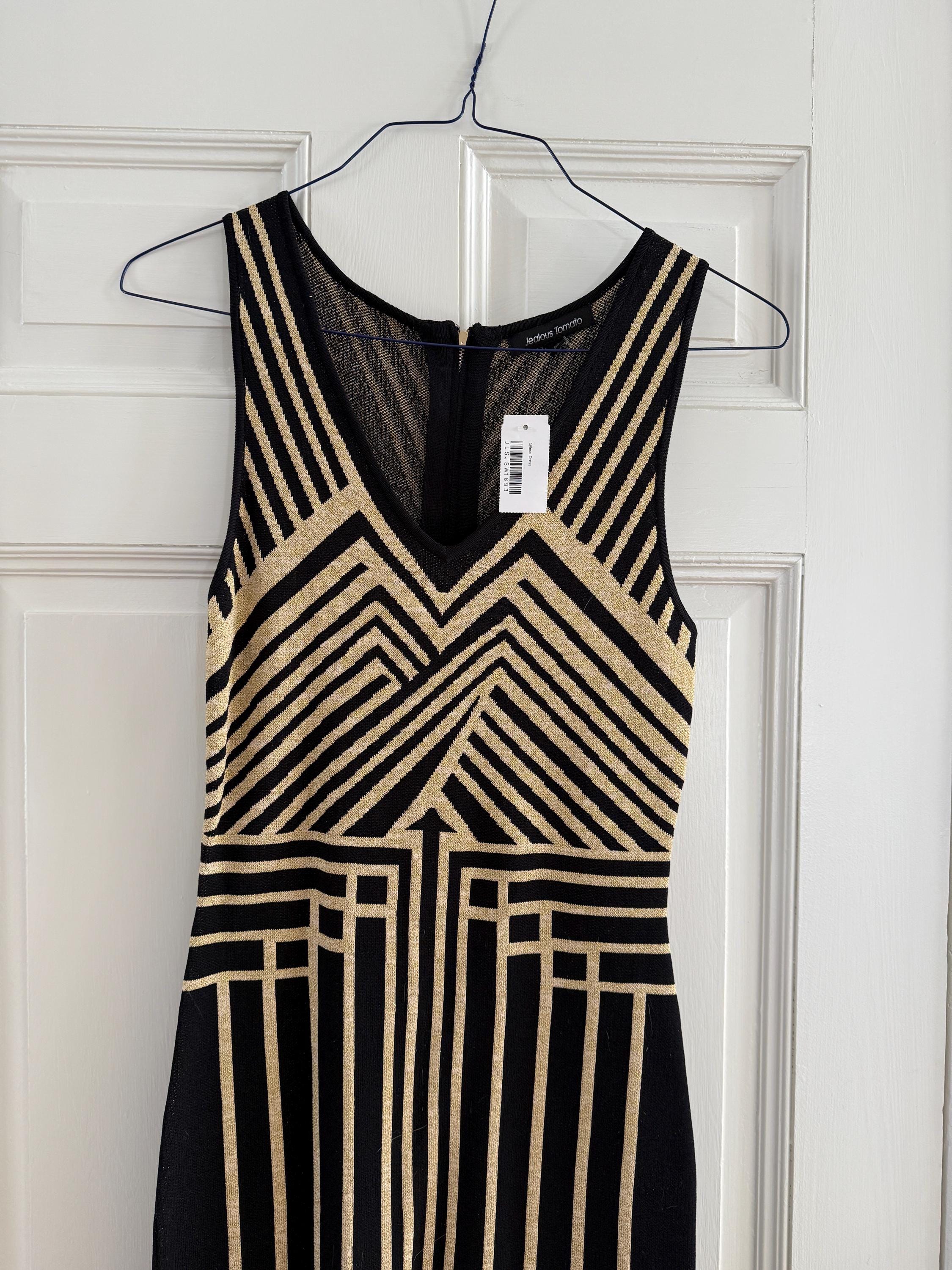 Hard to Find Gold Black Geometric Unique Dress NWT - Etsy Hard to Find Gold Black Geometric Unique Dress NWT - Etsy