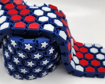 Stars and Stripes, 3D Printed Fabric Tie