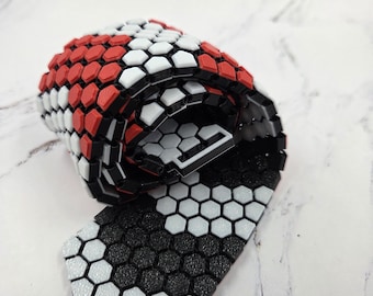 Chevron-Micro Hex 3D Printed Fabric Tie!! Custom made Just For You.