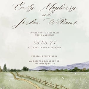 Vineyard Wedding invitation template